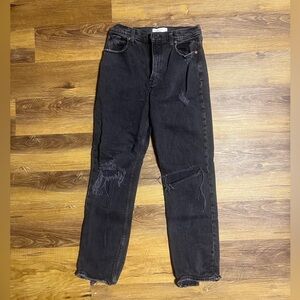 Abercrombie & Fitch Black Distressed Boyfriend Jeans